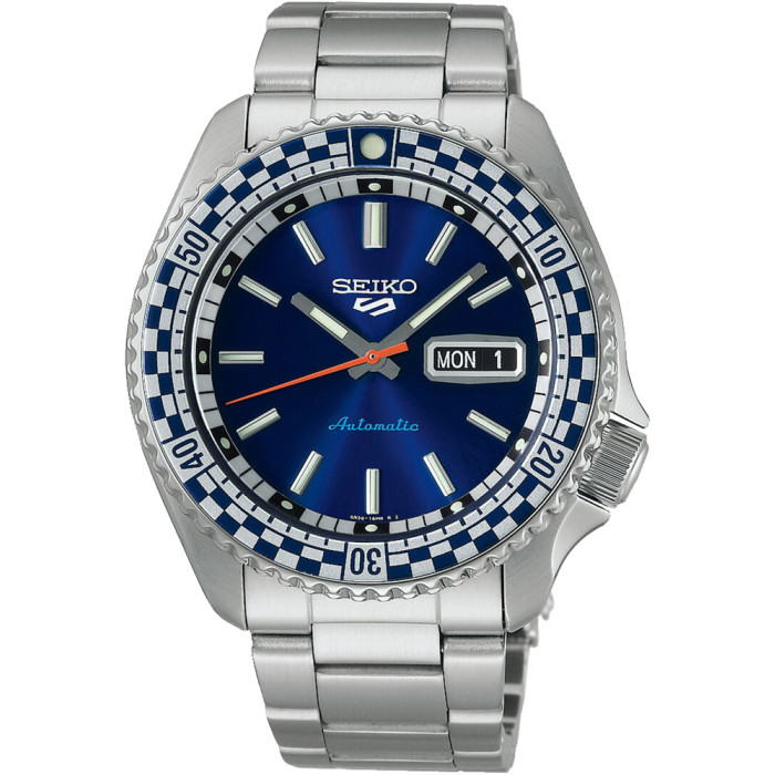 SEIKO 5 SPORTS SRPK65K1 PETROL BLUE CHECKER FLAG SPECIAL EDITION